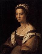 Andrea del Sarto Portrait of the Artists Wife oil on canvas